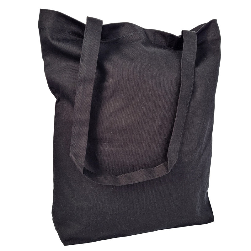 Torba bawełniana 38x10x42cm czarna 220g z dnem bez boków