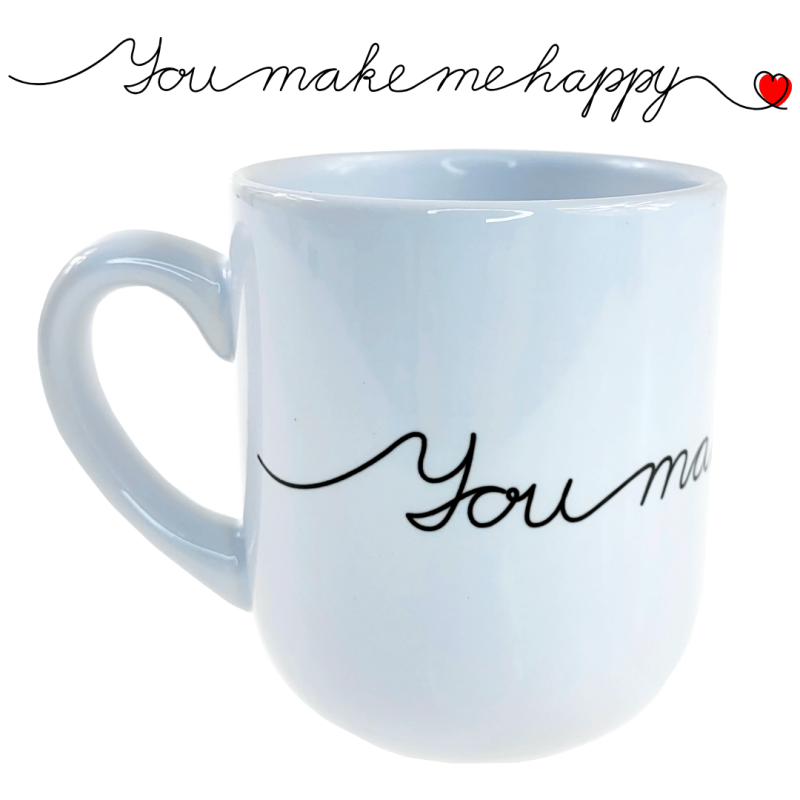 Kubek ceramiczny 290 ml na walentynki z nadrukiem You make me happy