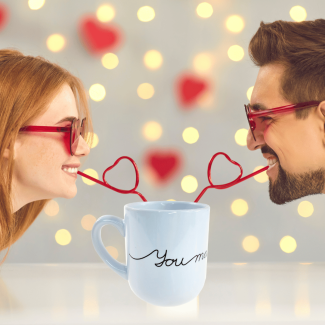 Kubek ceramiczny 290 ml na walentynki z nadrukiem You make me happy