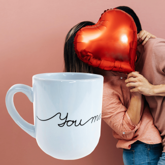 Kubek ceramiczny 290 ml na walentynki z nadrukiem You make me happy