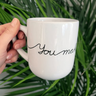 Kubek ceramiczny 290 ml na walentynki z nadrukiem You make me happy