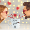Kubek ceramiczny z uchwytem serce 330ml na walentynki 2 misie LOVE