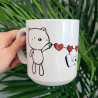 Kubek ceramiczny z uchwytem serce 330ml na walentynki 2 misie LOVE
