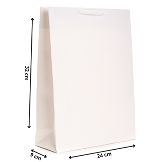 Torba prestiż biała 24x9x32cm -50 szt