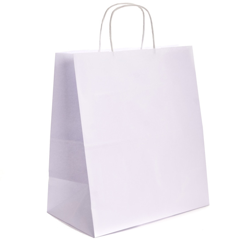 Torby papierowe EKO BIAŁE 30x17x34 cm / 25 szt / TORBA na zakupy TOREBKI do sklepu