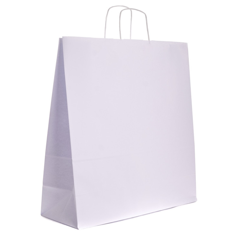 Torby papierowe eko BIAŁA 45x17x48 cm / 1 szt / TORBA duża na zakupy pojemne TOREBKI do sklepu