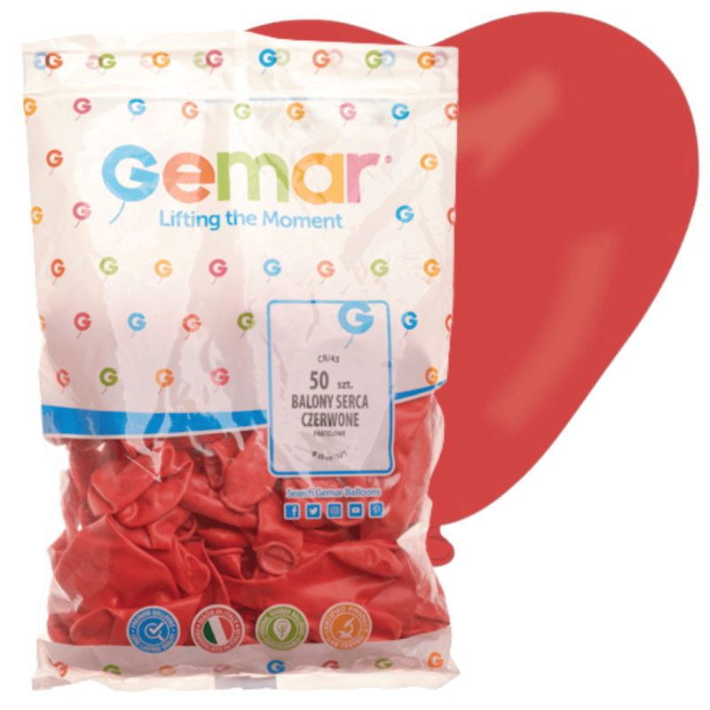 Balon serca Gemar Balloons 50 szt