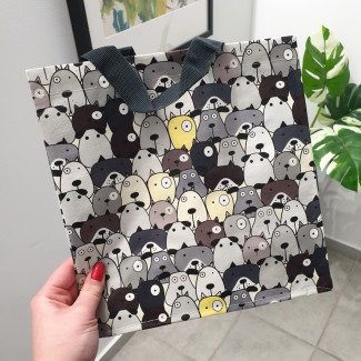 Torba mini PYSIAKI 25x15x27cm – wytrzymała torba na zakupy z uroczym wzorem