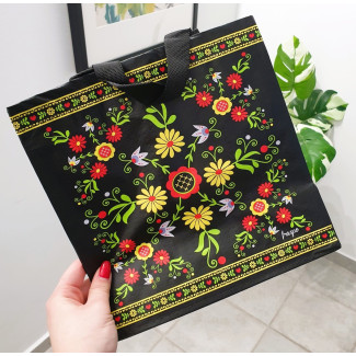 Torba mini FOLK 25x15x27cm – wytrzymała torba na zakupy z ludowym folkowym wzorem