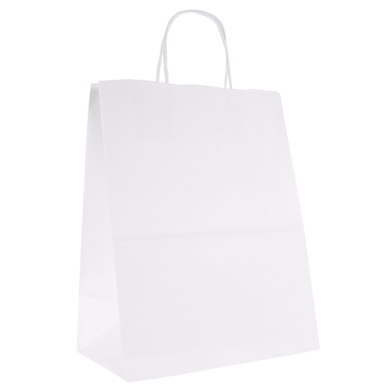Torby papierowe BIAŁE 25x15x32 cm 50 szt torby na zakupy do sklepu