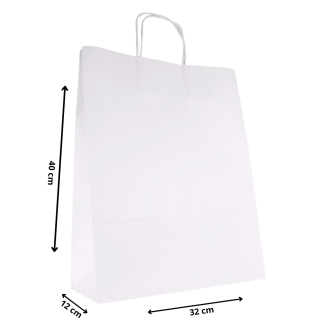 Torby papierowe EKO BIAŁE 32x12x40 cm 50 szt torby na zakupy do sklepu