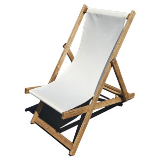 Leżak Drewniany PREMIUM ecru z nadrukiem full print