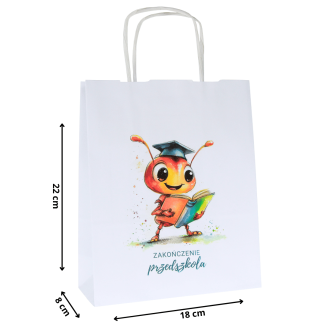 Torba papierowa z nadrukiem na zakończenie przedszkola MRÓWKA