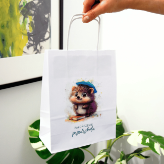 Torba papierowa z nadrukiem na zakończenie przedszkola JEŻYK