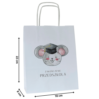 Torba papierowa z nadrukiem na zakończenie przedszkola MYSZKA