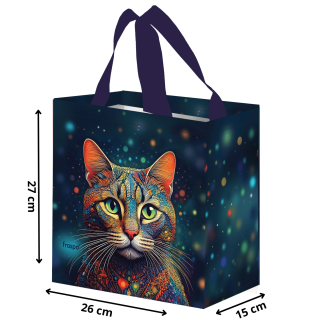 Torba mini Galaktyczna KOTKA 26x15x27cm torebka na zakupy materiałowa mocna
