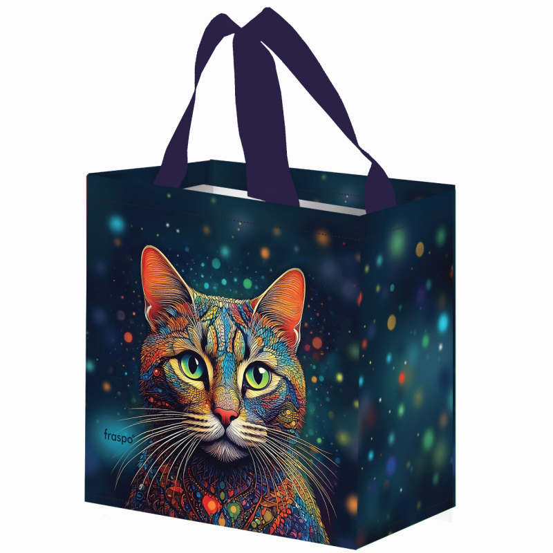 Torba mini Galaktyczna KOTKA 26x15x27cm torebka na zakupy materiałowa mocna