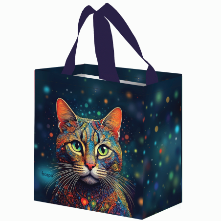 Torba mini Galaktyczna KOTKA 26x15x27cm torebka na zakupy materiałowa mocna