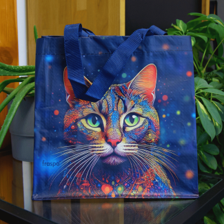Torba mini Galaktyczna KOTKA 26x15x27cm torebka na zakupy materiałowa mocna