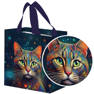 Torba mini Galaktyczna KOTKA 26x15x27cm torebka na zakupy materiałowa mocna