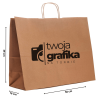 TORBY papierowe z NADRUKIEM 1+0 logo 50x18x39 brąz