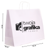 TORBY papierowe z NADRUKIEM 1+0 logo 50x18x39 białe