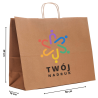 TORBY papierowe z NADRUKIEM full logo 50x18x39 brąz
