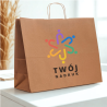 TORBY papierowe z NADRUKIEM full logo 50x18x39 brąz