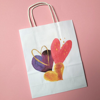 Torba papierowa z nadrukiem 4 serca