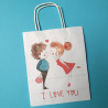 Torba papierowa z nadrukiem I LOVE YOU para
