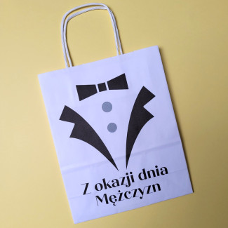 Torba papierowa z nadrukiem Z OKAZJI DNIA MĘŻCZYZN
