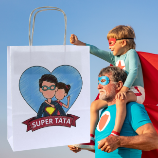 Torba papierowa z nadrukiem SUPER TATA