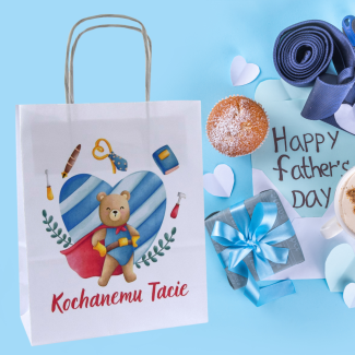 Torba papierowa z nadrukiem KOCHANEMU TACIE