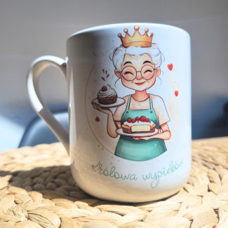 Kubek ceramiczny 330ml Królowa wypieków na Dzień Babci