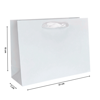 Torba laminowana Premium biała mat 21x7x15cm 210g/m2