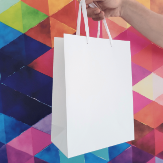 Torba laminowana Premium biała mat 24x12x32cm 210g/m2