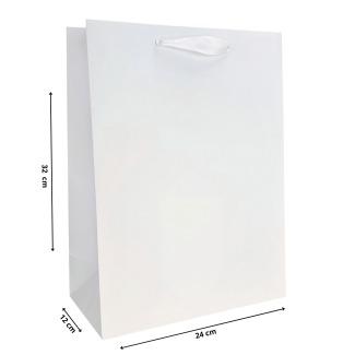 Torba laminowana Premium biała mat 24x12x32cm 210g/m2