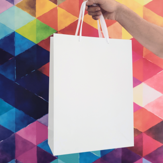 Torba laminowana Premium biała mat 30x12x40cm 210g/m2