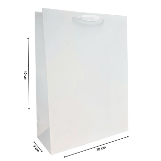 Torba laminowana Premium biała mat 30x12x40cm 210g/m2