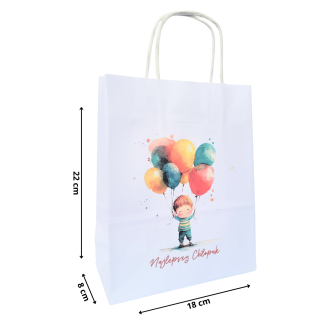 Torba papierowa z nadrukiem NAJLEPSZY CHŁOPAK balony
