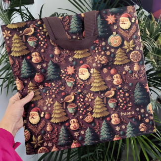 Torba PIERNIKOWY LAS 35x20x35cm torebka na zakupy materiałowa mocna na Mikołaja prezenty