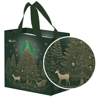 Torba na zakupy KRÓLOWA LASU 26x15x27cm torebka na prezenty Świąteczne Mikołaja Boże Narodzenie