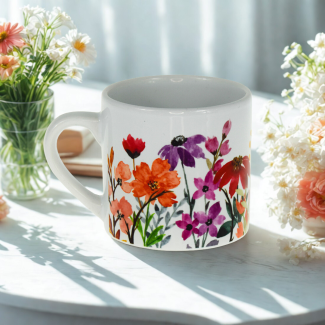 Kubek ceramiczny mały kwiaty 180ml