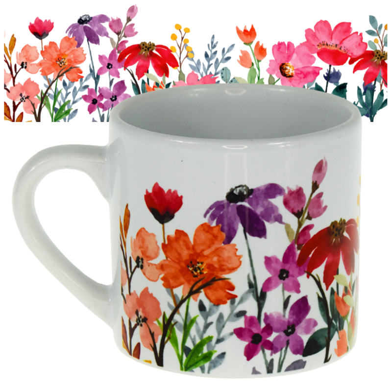 Kubek ceramiczny mały kwiaty 180ml