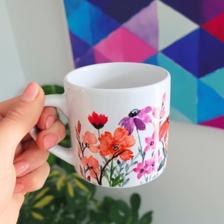 Kubek ceramiczny mały kwiaty 180ml
