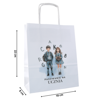 Torba papierowa z nadrukiem pasowanie na Ucznia
