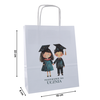 Torba papierowa z nadrukiem pasowanie na Ucznia