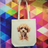 Torba bawełniana ecru 220g z nadrukiem pudla toy – idealna dla miłośników pudli