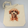 Torba bawełniana ecru 220g z nadrukiem pudla toy – idealna dla miłośników pudli