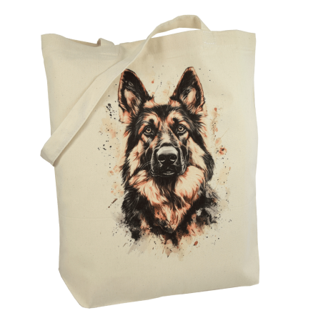 Torba bawełniana ecru 220g z nadrukiem Owczarka – torba dla prawdziwych miłośników owczarków niemieckich